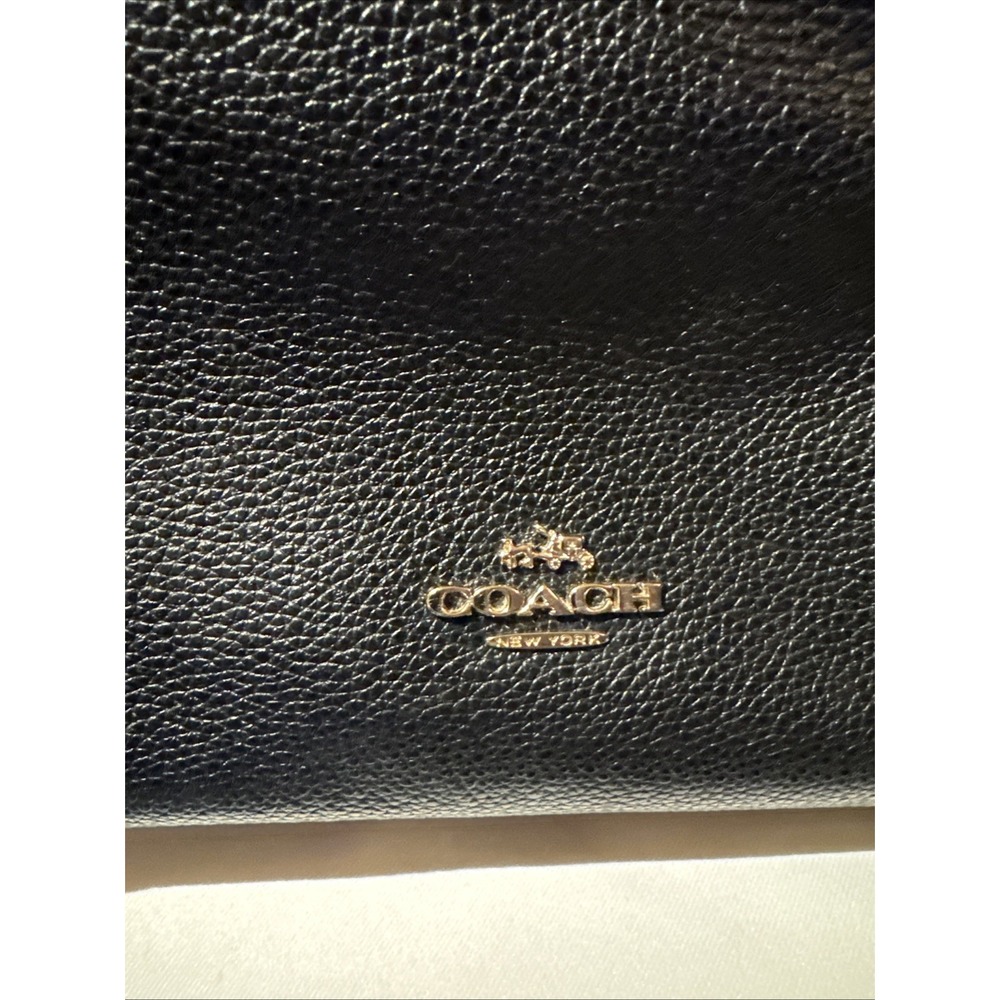 Coach Pebbled Leather Small Dufflette 36536 Shoulder Bag Purse Black Career City - Picture 2 of 10